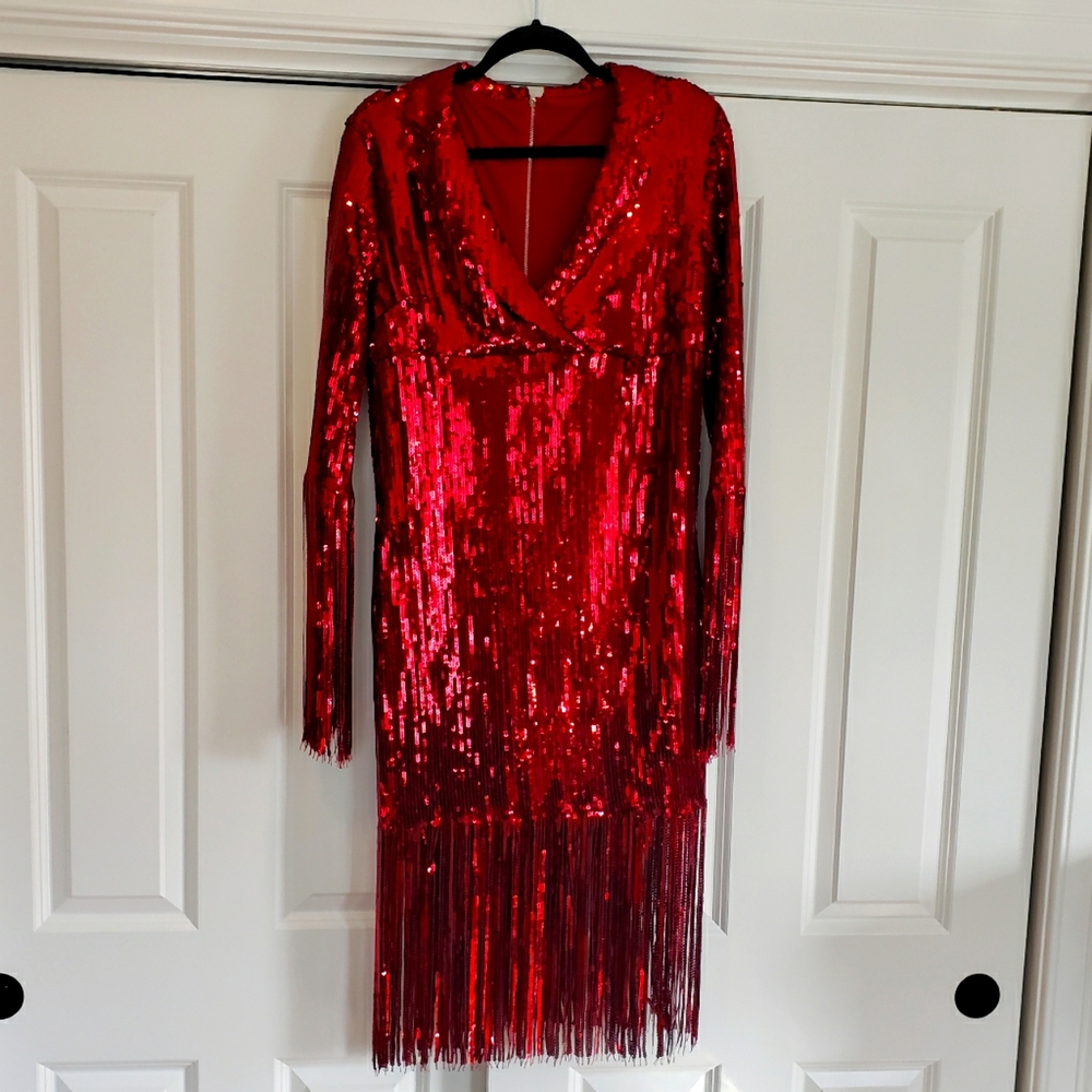 Plus Size - Red Sequin Dress